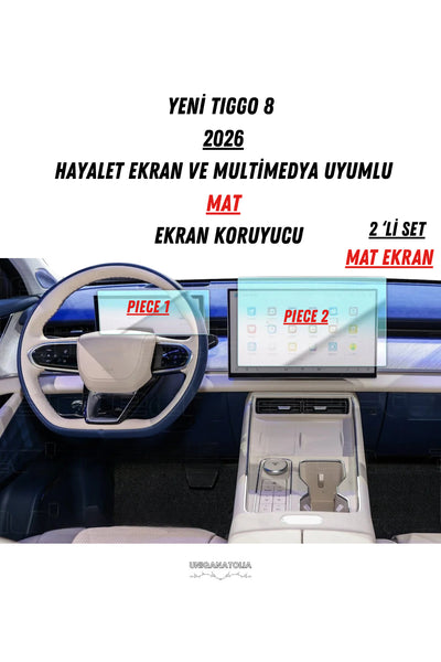 Chery Tıggo8 2026 Hayalet Gösterge Ve Multimedya Uyumlu Mat Ekran Koruyucu