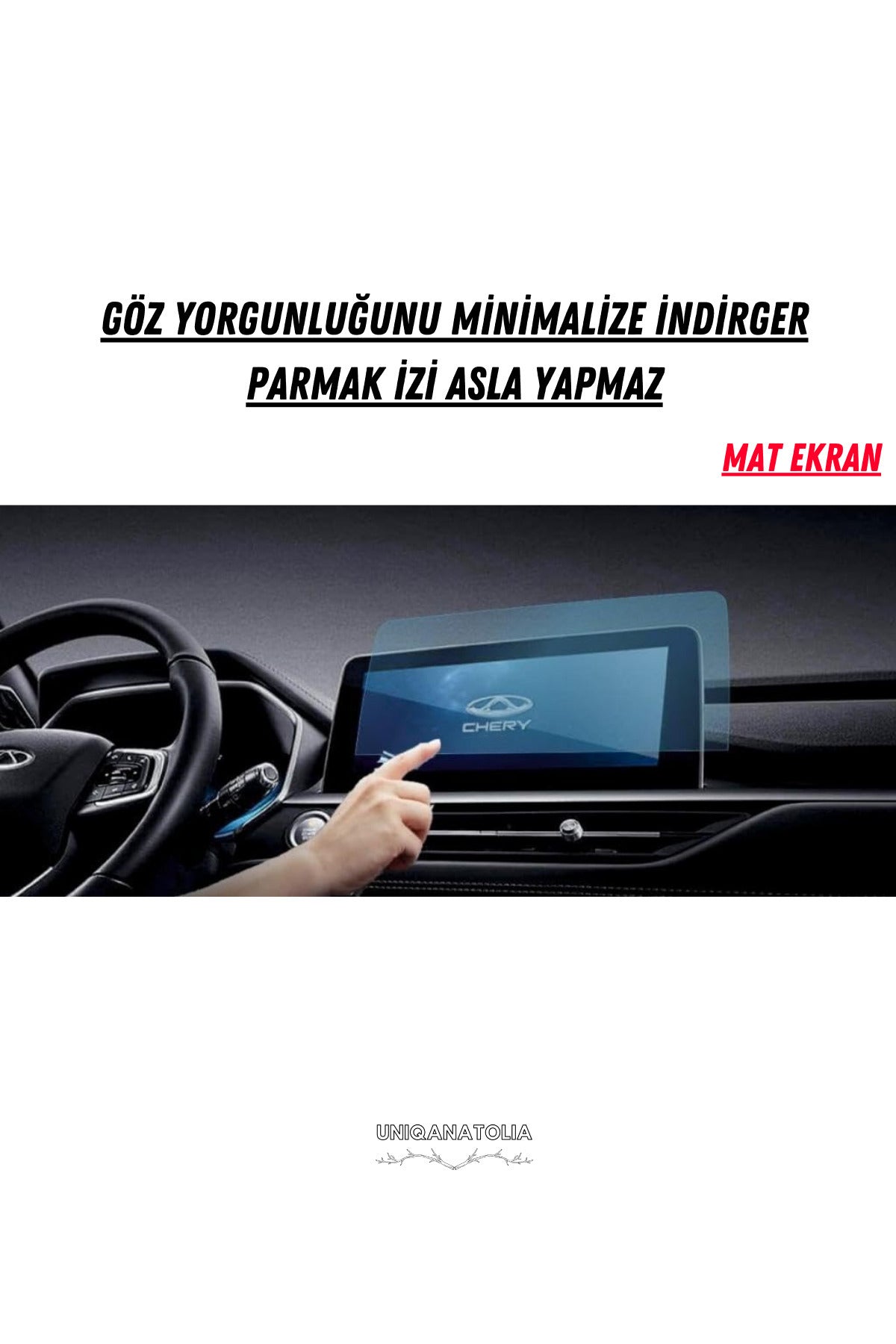 Chery Tiggo 7 Pro 2023 Navigasyon ve Multimedya Uyumlu Mat Ekran Koruyucu