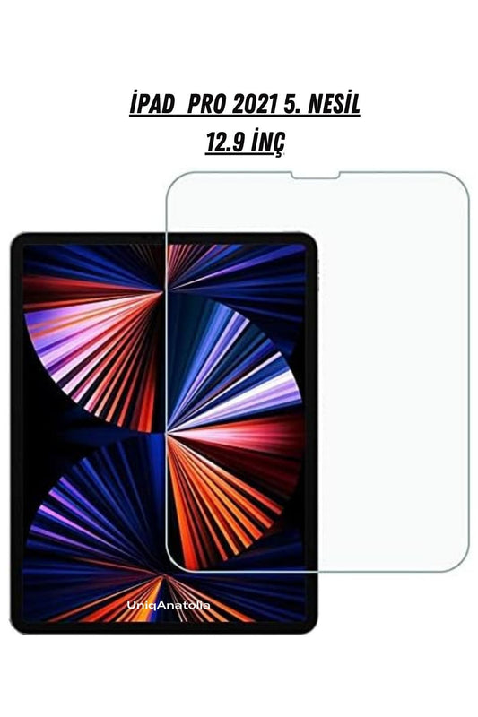 Apple Ipad Pro 5. Nesil 12.9 Inç 2021 Uyumlu Temperli Kırılmaz Ekran Koruyucu