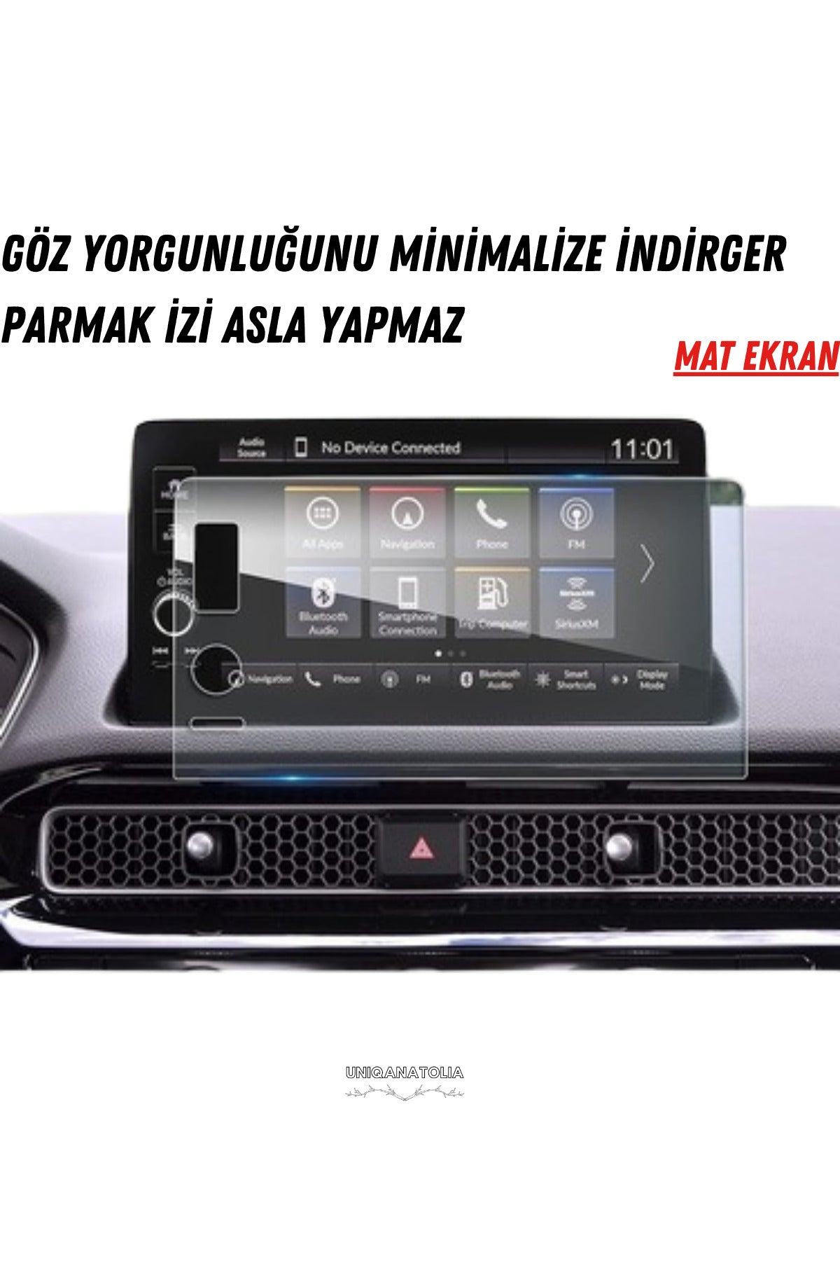 Honda Civic Executive Plus 2025 Navigasyon ve Multimedya Uyumlu Mat Ekran Koruyucu