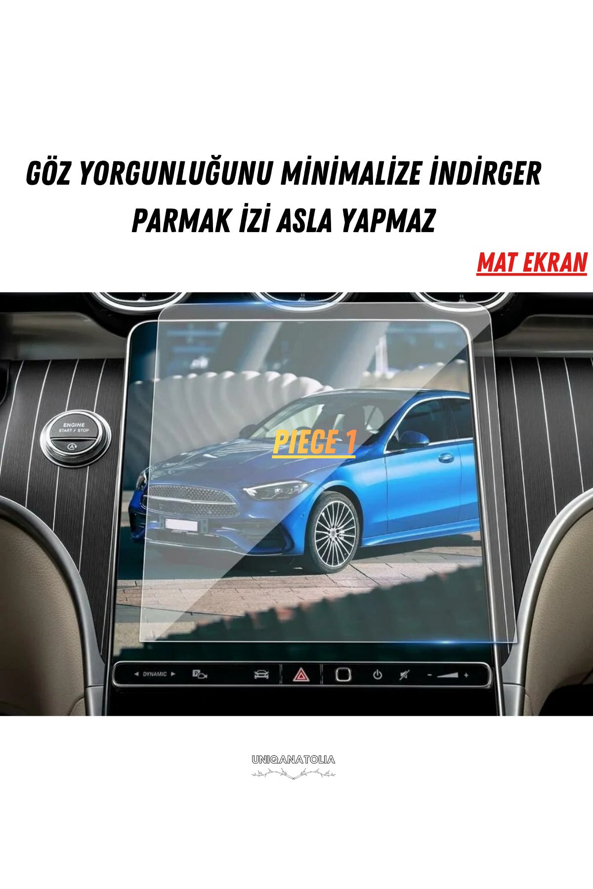 Mercedes C200 2025 Hayalet Gösterge ve Multimedya Uyumlu Set Mat Ekran Koruyucu