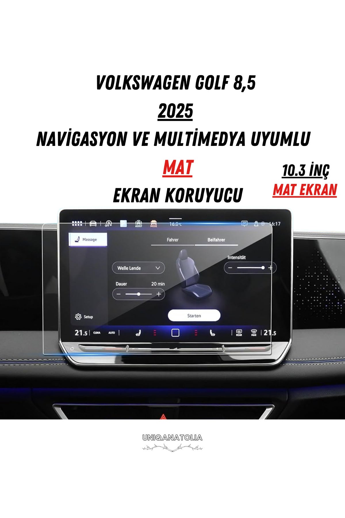 Volkswagen Golf 8.5 2024 Navigasyon Ve Multimedya Uyumlu Nano Ekran Koruyucu