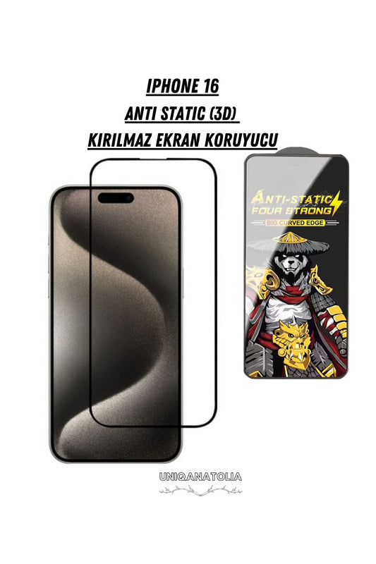 İphone 16 Anti-static 3d Toz Tutmayan Kırılmaz Ekran Koruyucu