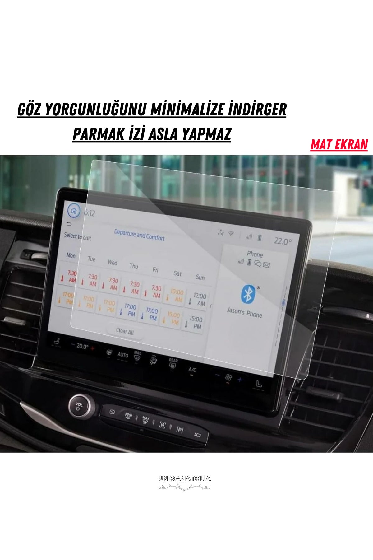 Ford Transit 2024 Navigasyon ve Multimedya Uyumlu Mat Ekran Koruyucu