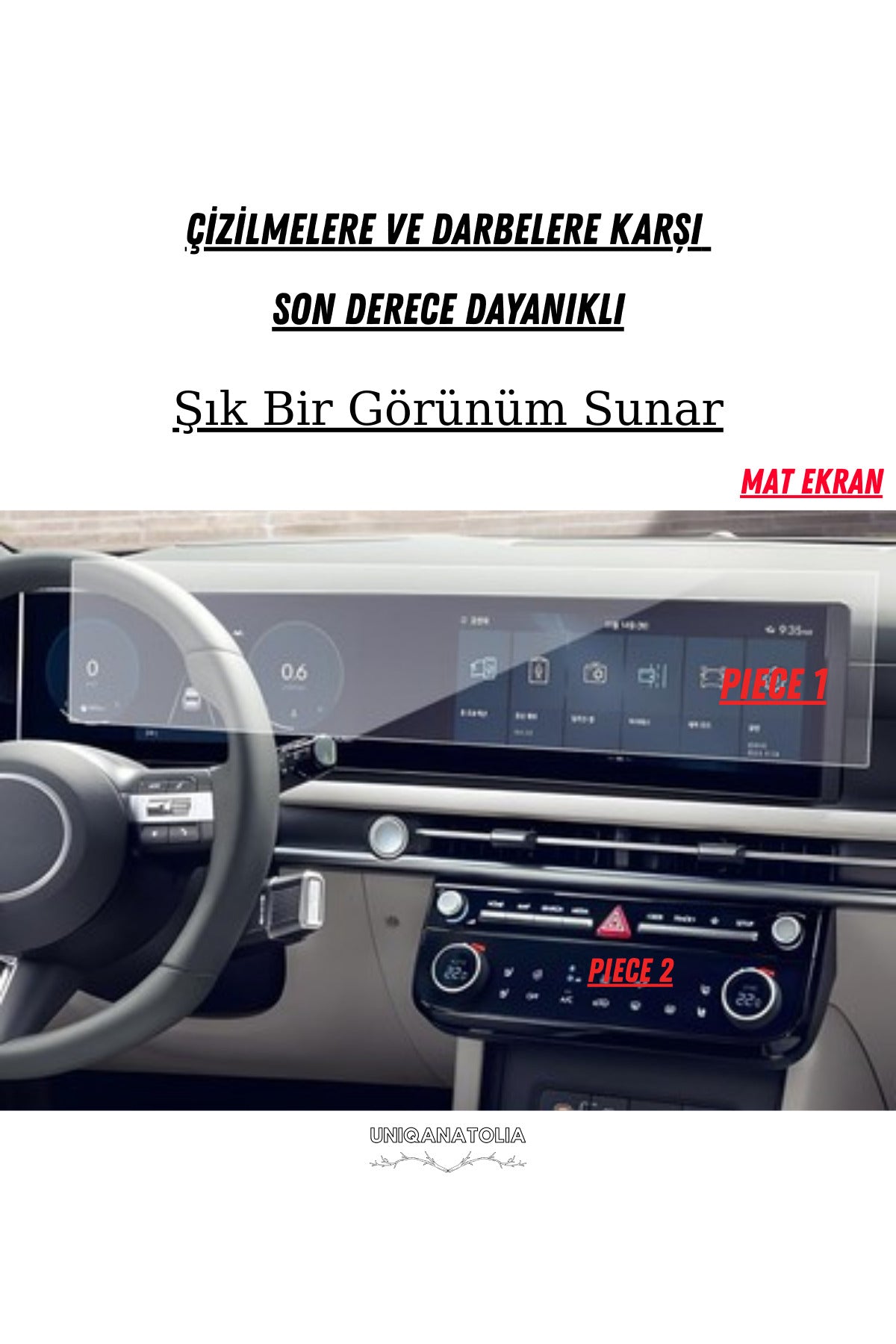 Hyundai Yeni Tucson 2025 Gösterge Panel ve Bilgi Ekranı Uyumlu Mat Ekran Koruyucu