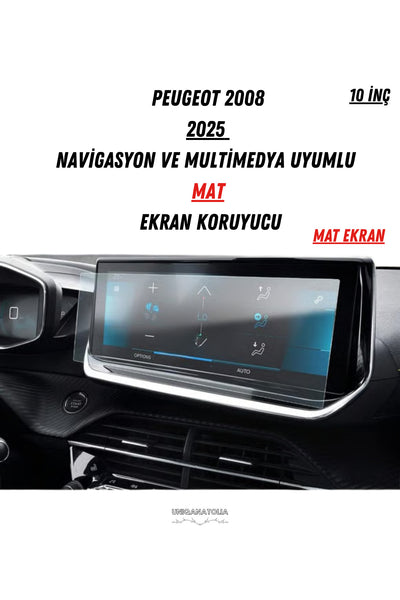 Peugeot 2008 Navigasyon ve Multimedya Uyumlu 2025 Mat Ekran Koruyucu