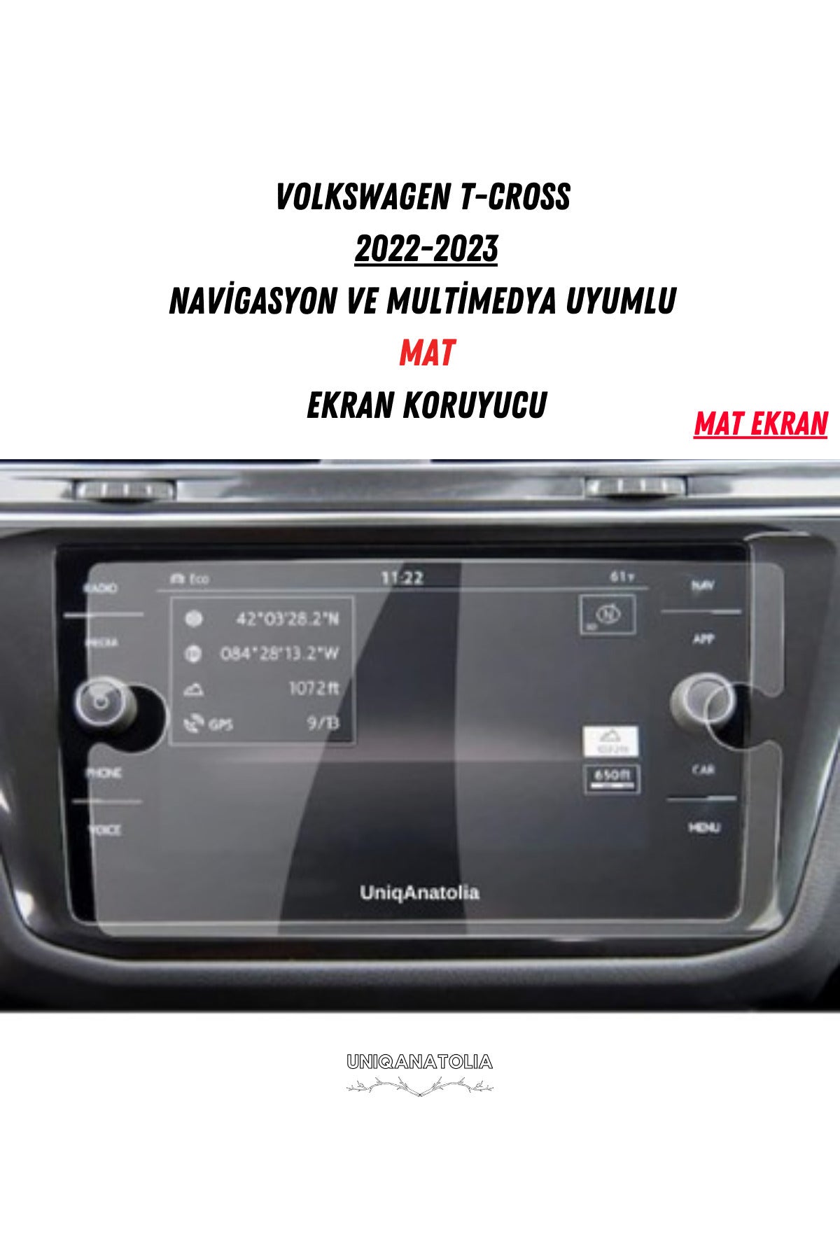 Volkswagen Polo Uyumlu 7 İnç Multimedya Nano Ekran Koruyucu
