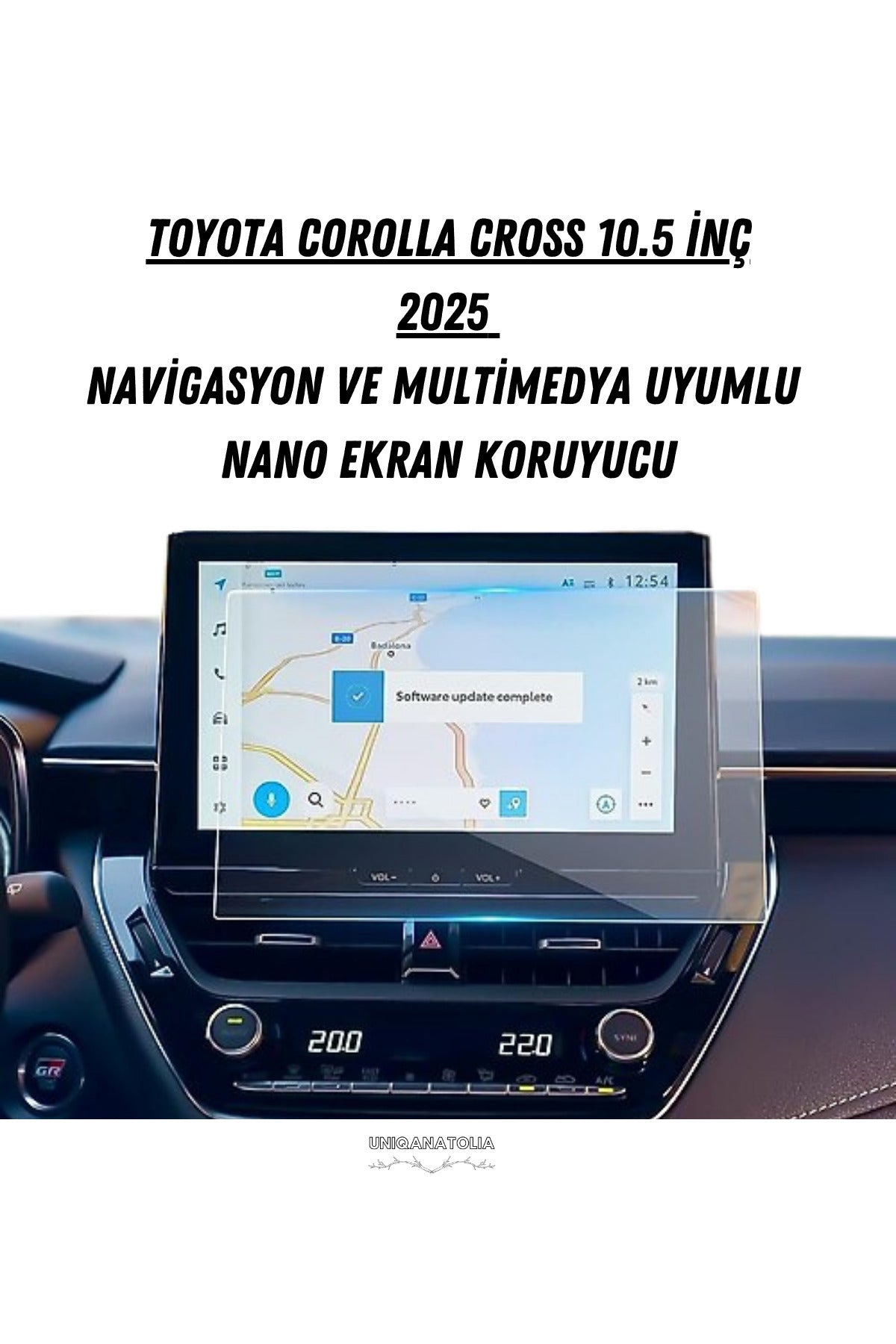 Toyota Corolla Cross 2025 Navigasyon ve Multimedya Uyumlu Mat Ekran Koruyucu