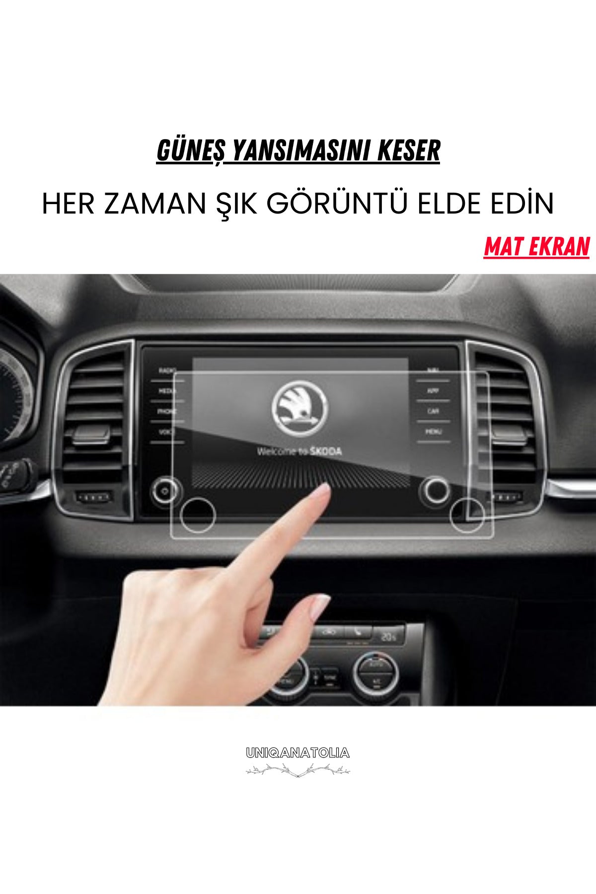 Skoda Kodiaq 2022-2023 Navigasyon ve Multimedya Uyumlu Mat Ekran Koruyucu
