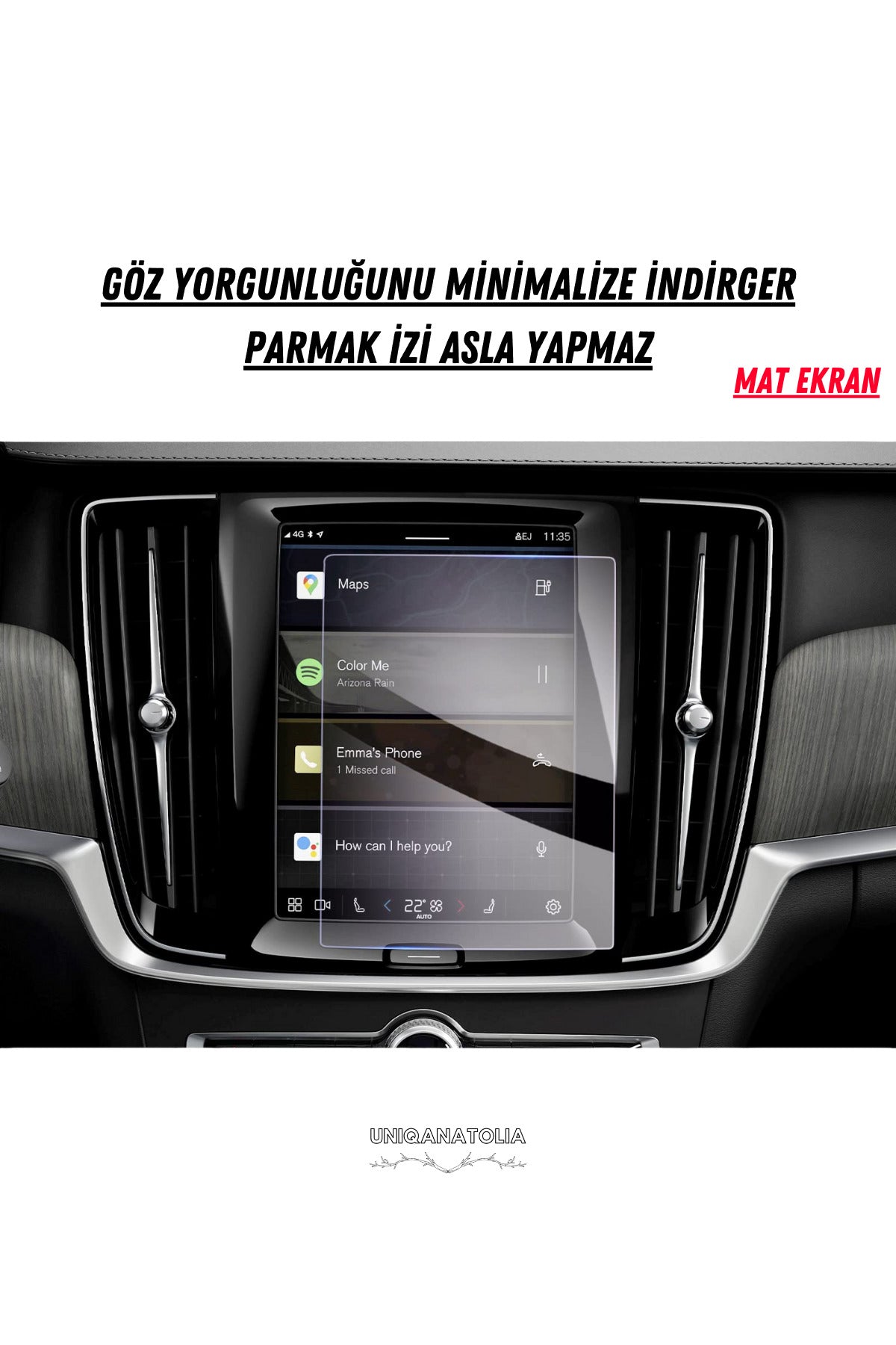 Volvo Xc40-Xc60-s90 Navigasyon ve Multimedya Uyumlu Mat Ekran Koruyucu