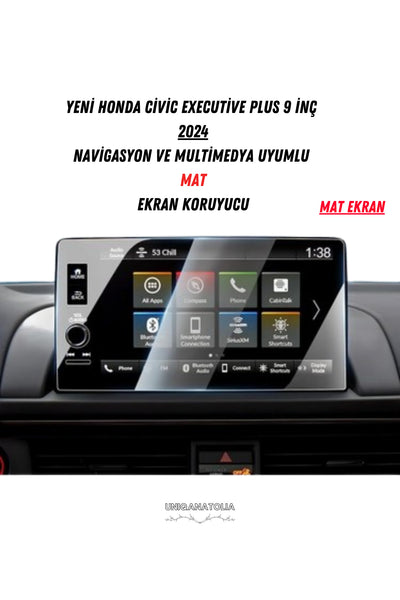 Yeni Honda Civic Executive Plus 2024 Navigasyon ve Multimedya Uyumlu Mat Ekran Koruyucu
