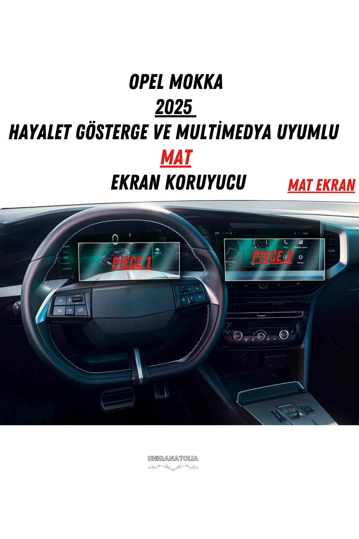 Opel Mokka 2025 Hayalet Gösterge ve Multimedya Uyumlu Set Mat Ekran Koruyucu