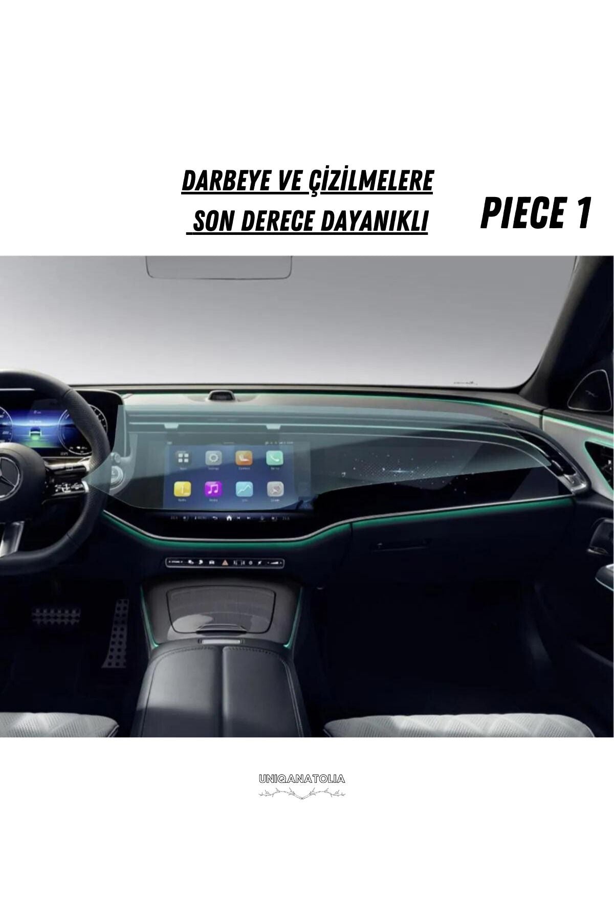 Mercedes E220 2024 Hayalet Gösterge ve Multimedya Yolcu Ekran Uyumlu Nano Ekran Koruyucu