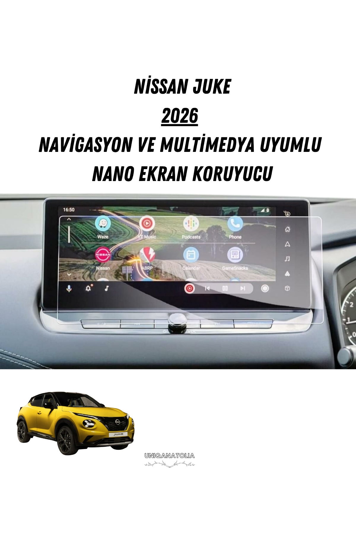 Nissan Juke 2026 Navigasyon ve Multimedya Uyumlu Nano Ekran Koruyucu