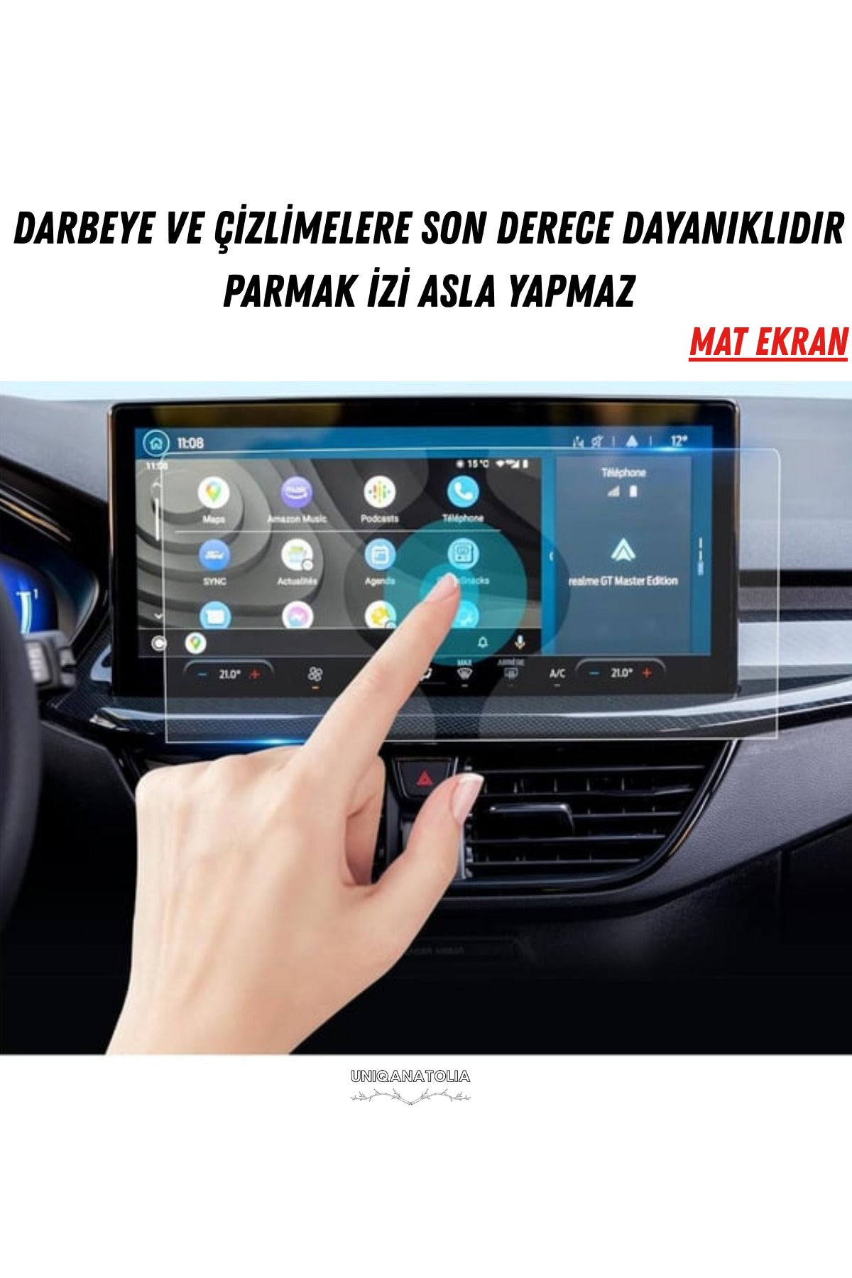 Ford Kuga 2026 Navigasyon ve Multimedya Uyumlu Mat Ekran Koruyucu