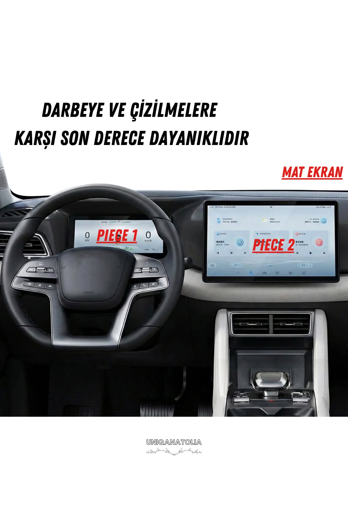 BYD ATTO 2 Comfort Hayalet Gösterge ve Multimedya Uyumlu Mat Ekran Koruyucu