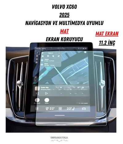 Volvo XC60 2025 Navigasyon ve Multimedya Uyumlu Mat Ekran Koruyucu