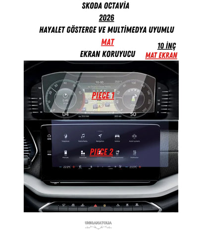 Skoda Octavia Hayalet Ekran ve Multimedya Uyumlu Set Mat Ekran Koruyucu