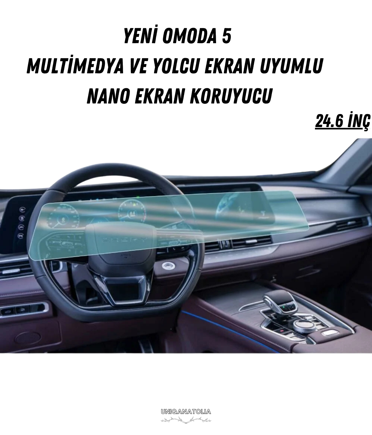 Yeni Omoda 5 Multimedya ve Yolcu Ekran Uyumlu Nano Ekran Koruyucu