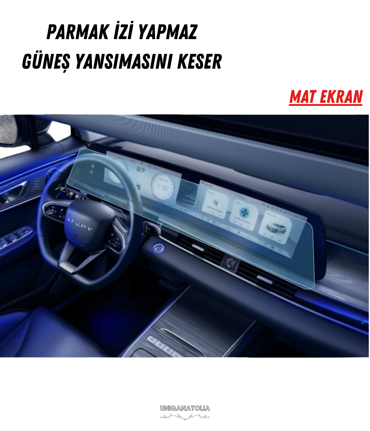 Yeni Omoda 5 Multimedya ve Yolcu Ekran Uyumlu Mat Ekran Koruyucu