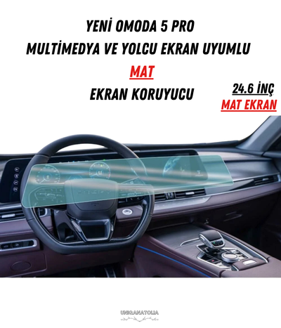 Yeni Omoda 5 Pro Multimedya ve Yolcu Ekran Uyumlu Mat Ekran Koruyucu
