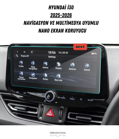 Hyundai i30 2025-2026 Navigasyon ve Multimedya Uyumlu Nano Ekran Koruyucu
