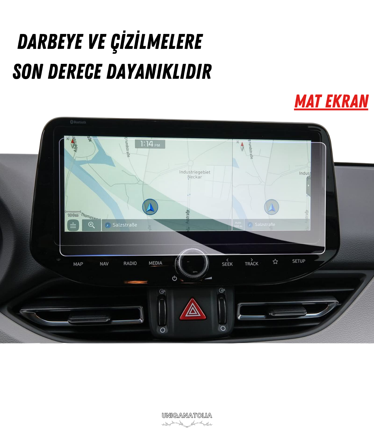 Hyundai i30 2025-2026 Navigasyon ve Multimedya Uyumlu Mat Ekran Koruyucu