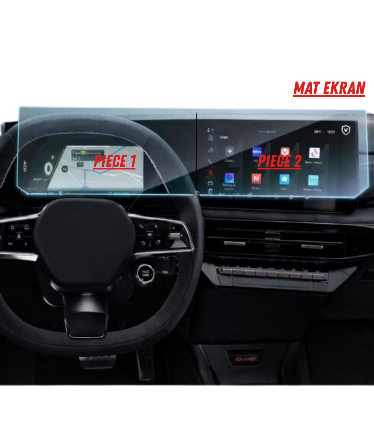 Renault Clio Esprit Alpine 2026 Hayalet Gösterge ve Multimedya Uyumlu Mat Ekran Koruyucu