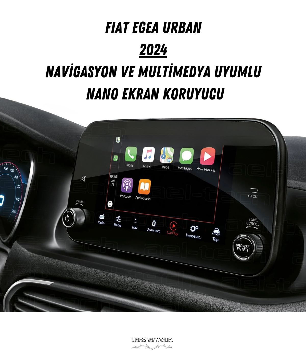 Fiat Egea Urban 2024 Navigasyon ve Multimedya Uyumlu Nano Ekran Koruyucu