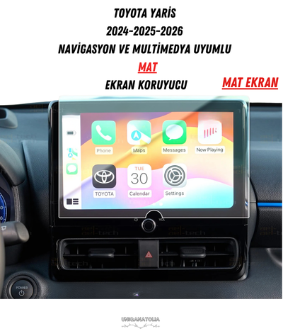 Toyota Yaris 2024-2026 Navigasyon ve Multimedya Uyumlu Mat Ekran Koruyucu