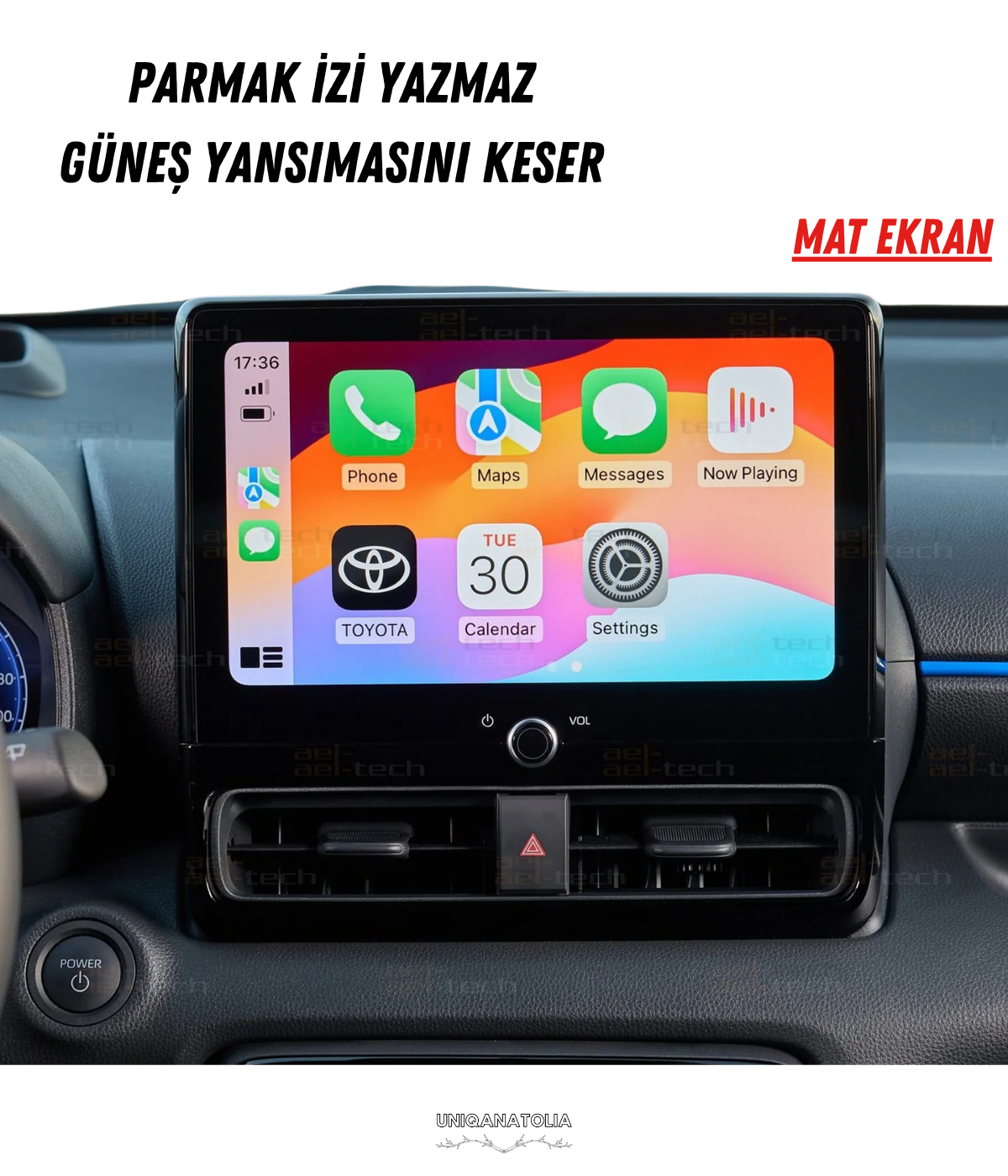 Toyota Yaris 2024-2026 Navigasyon ve Multimedya Uyumlu Mat Ekran Koruyucu