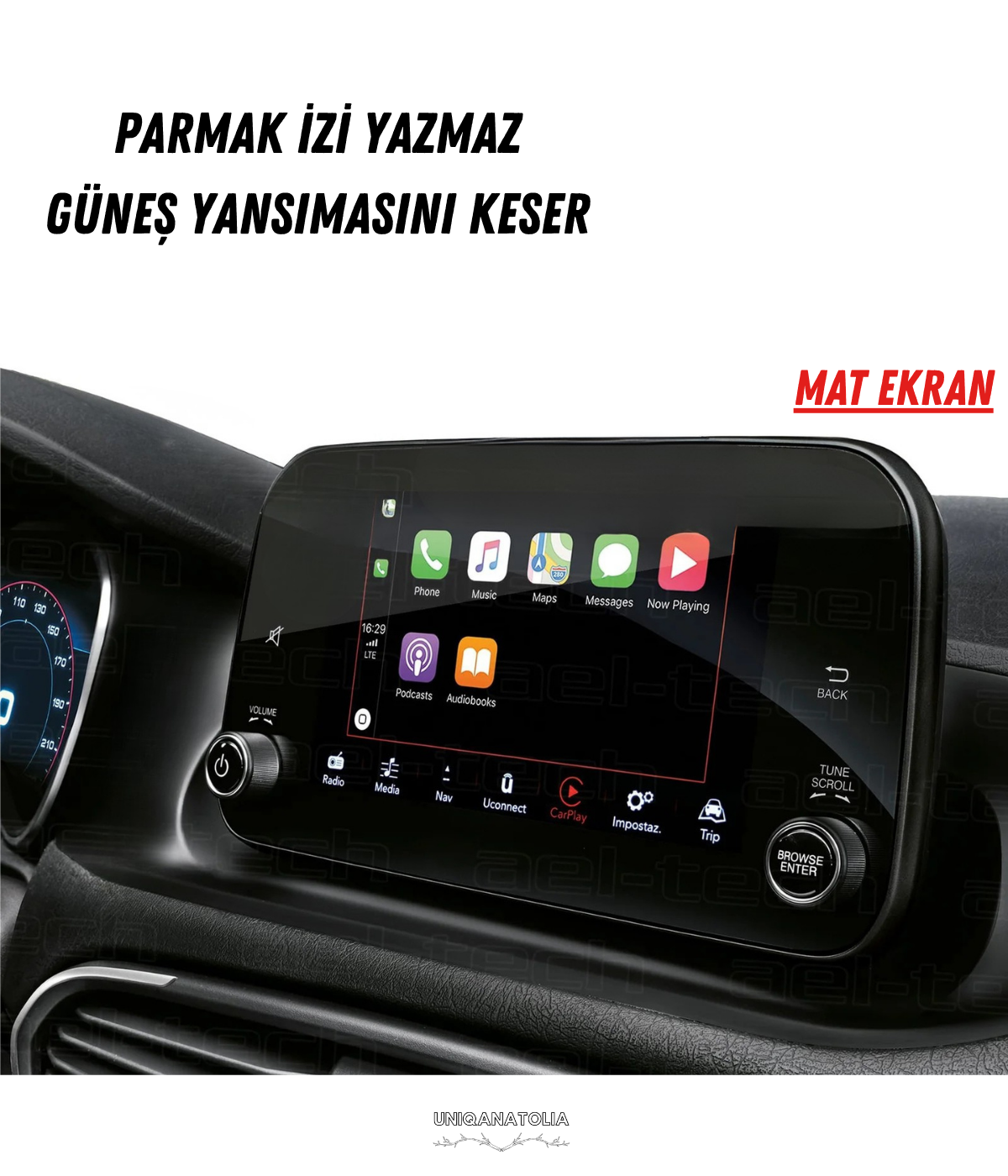 Fiat Egea Urban 2024 Navigasyon ve Multimedya Uyumlu Mat Ekran Koruyucu